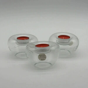 Princess House 443 Crystal‎ tea light holder Heritage 3 Pack